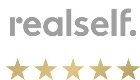 RealSelf logo with five gold stars.